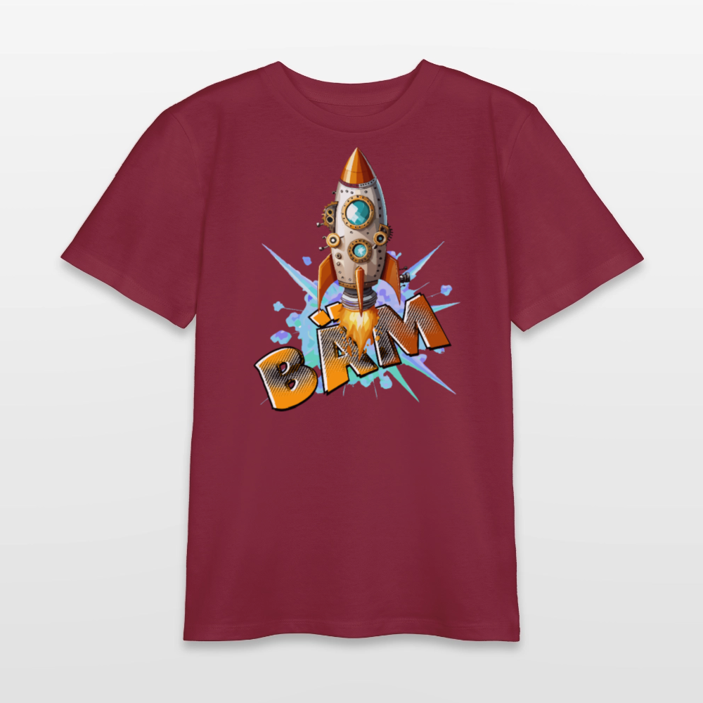 MNJS TEENS Bio T-Shirt mit BÄM PRINT - Burgunderrot