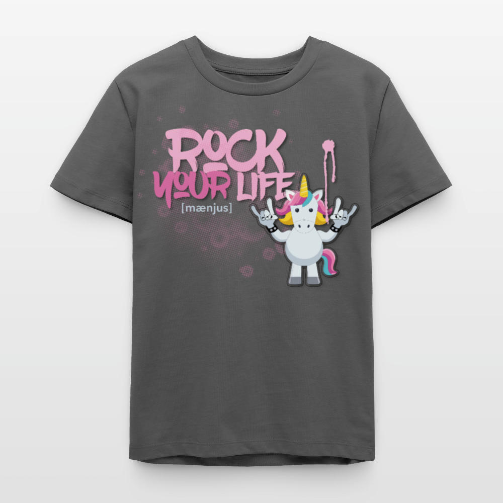 MNJS TEENS Bio T-Shirt mit ROCK YOUR LIFE PRINT - Anthrazit