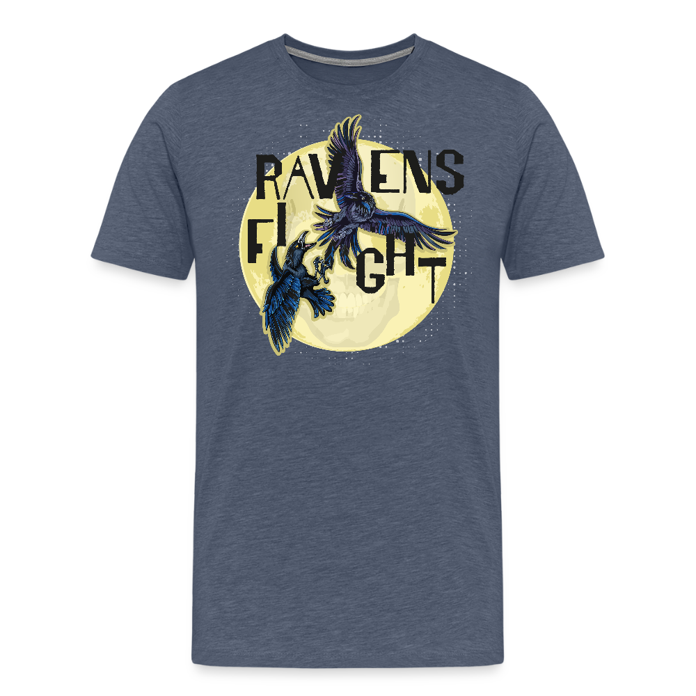 Männer Premium T-Shirt mit RAVENS FIGHT PRINT - Blau meliert