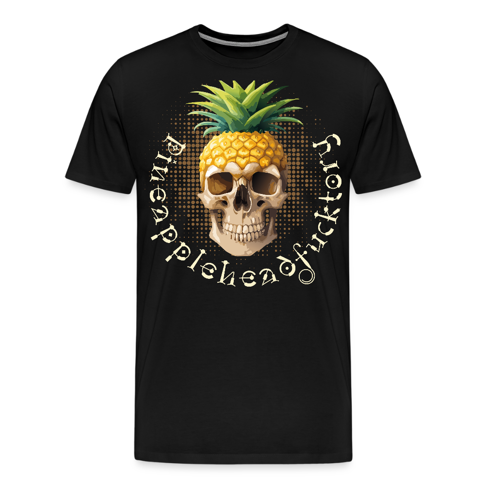 Männer Premium T-Shirt mit PINEAPPLEHEAD SKULL PRINT - Schwarz