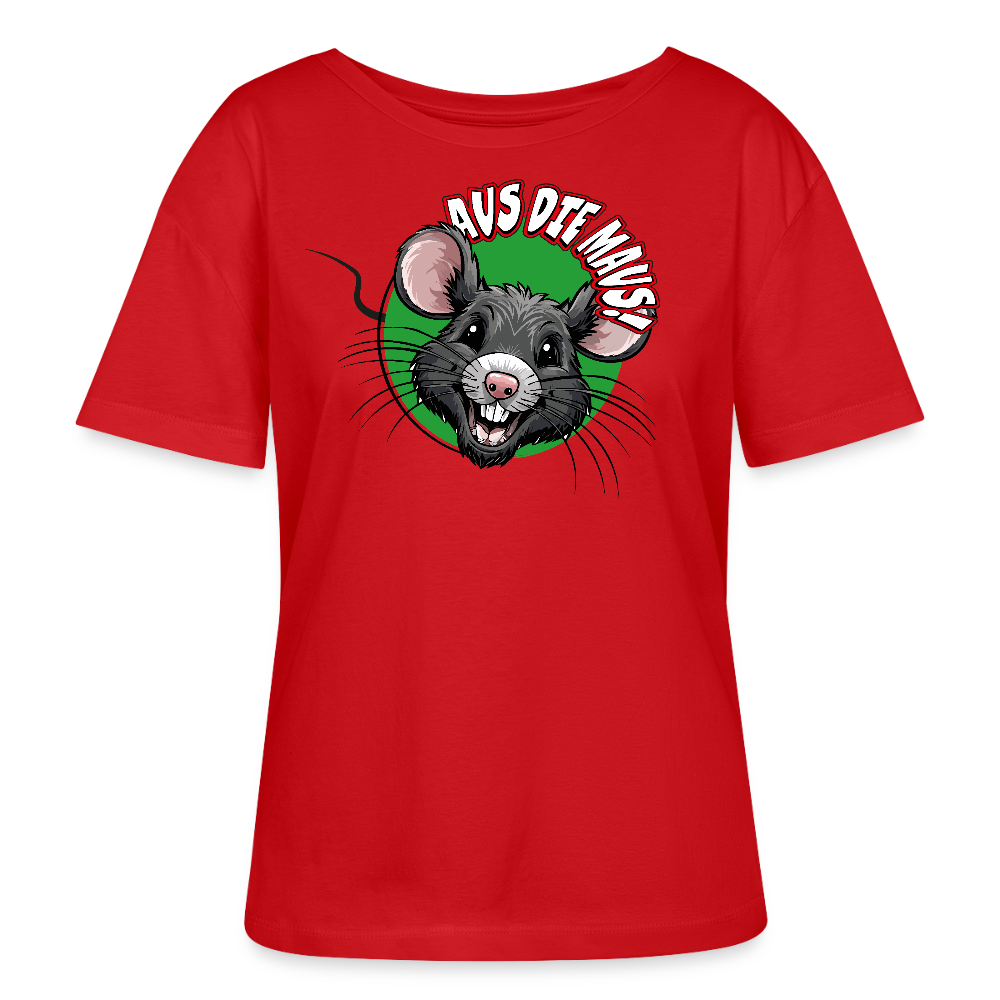Frauen T-Shirt mit AUS DIE MAUS PRINT - Rot
