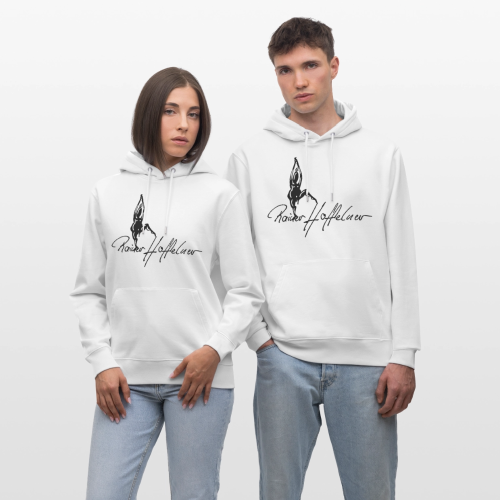 Unisex Bio-Hoodie mit TUSCHEMÄNNCHEN PRINT - Weiß