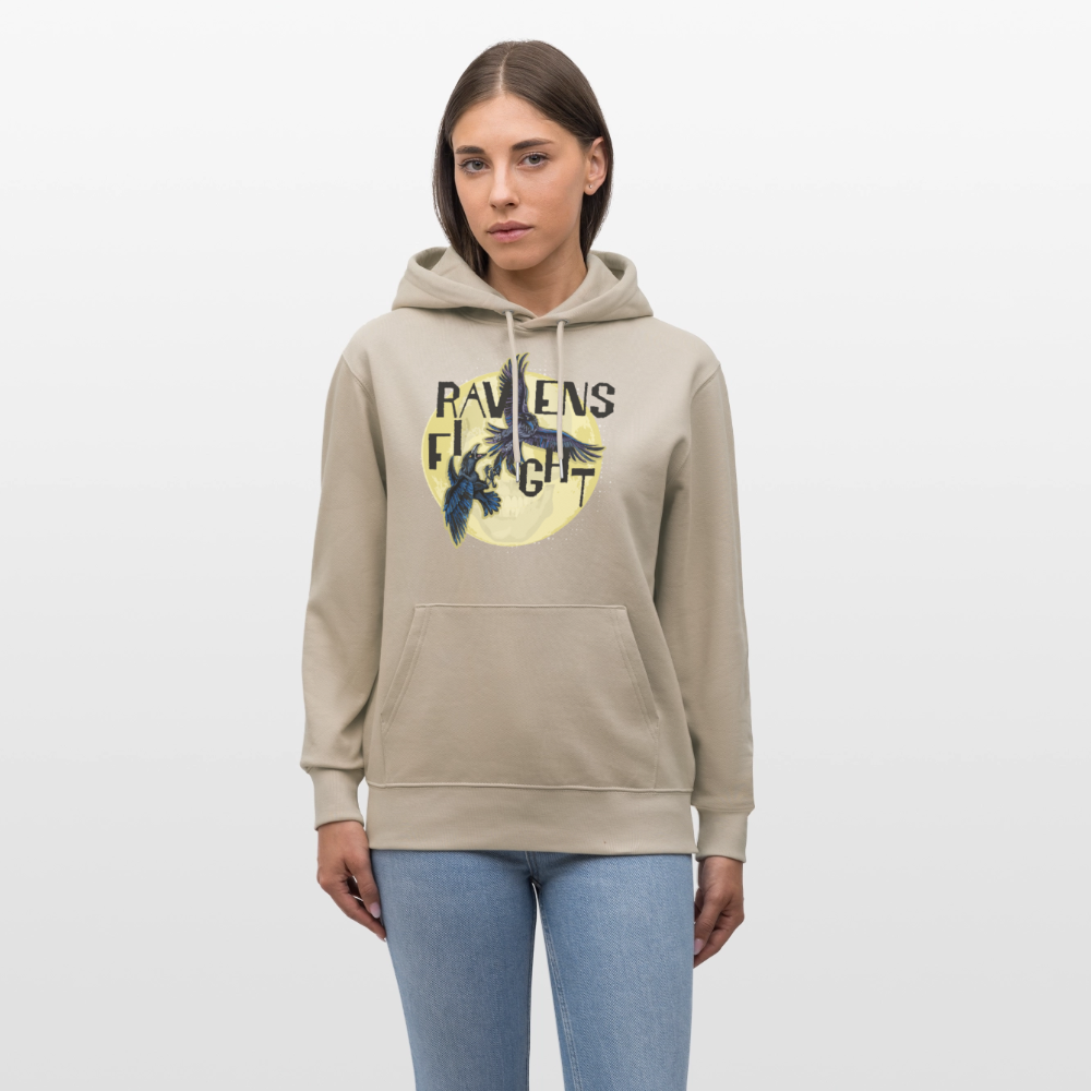 Unisex Hoodie mit RAVENS FIGHT PRINT - Beige