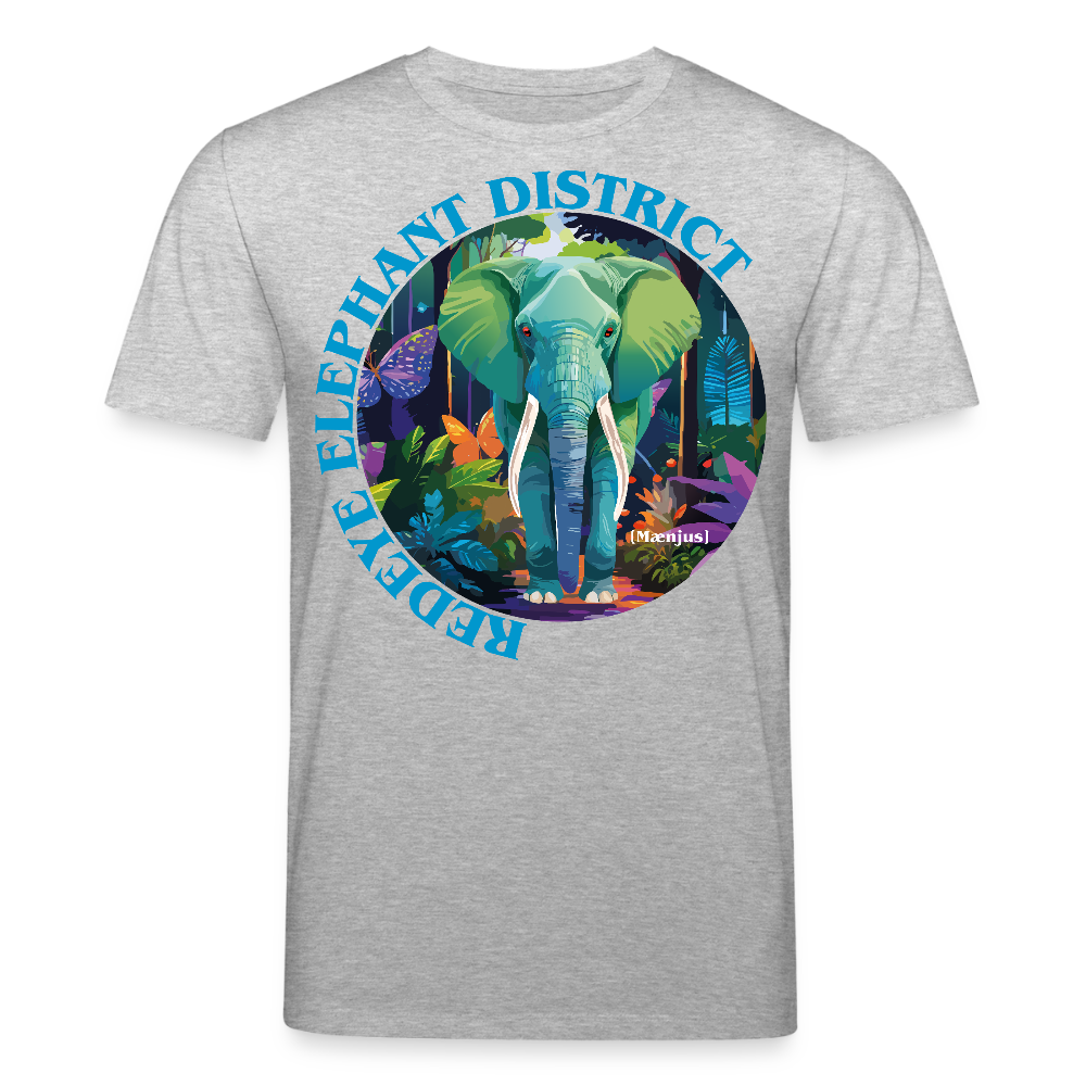 Unisex Bio-T-Shirt mit REDEYE ELEPHANT DISTRICT PRINT Vorderseite - Grau meliert