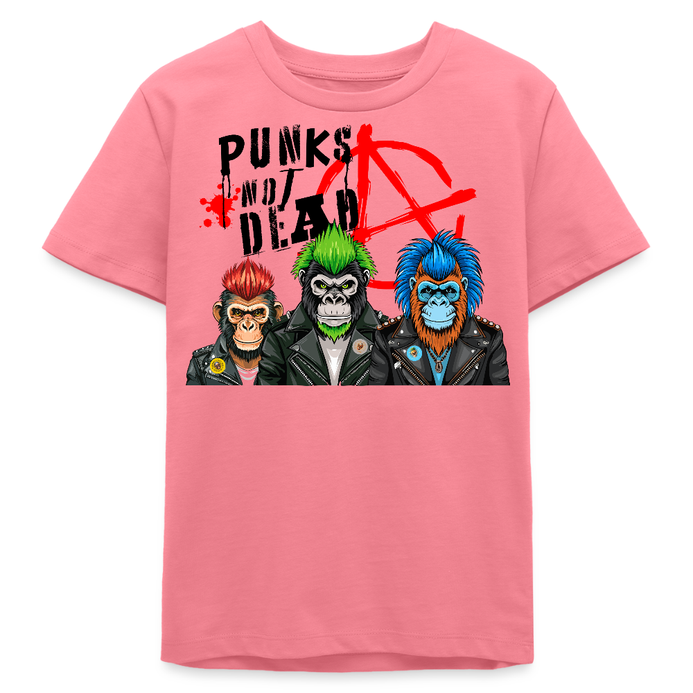MNJS TEENS Bio T-Shirt mit PUNKS NOT DEAD PRINT - Pink