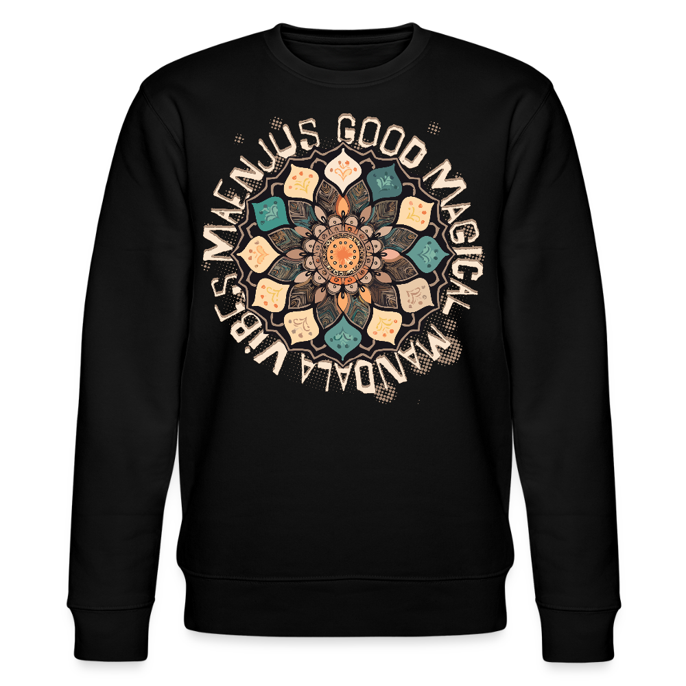 Unisex Bio-Sweatshirt mit MANDALA VIBES PRINT - Schwarz