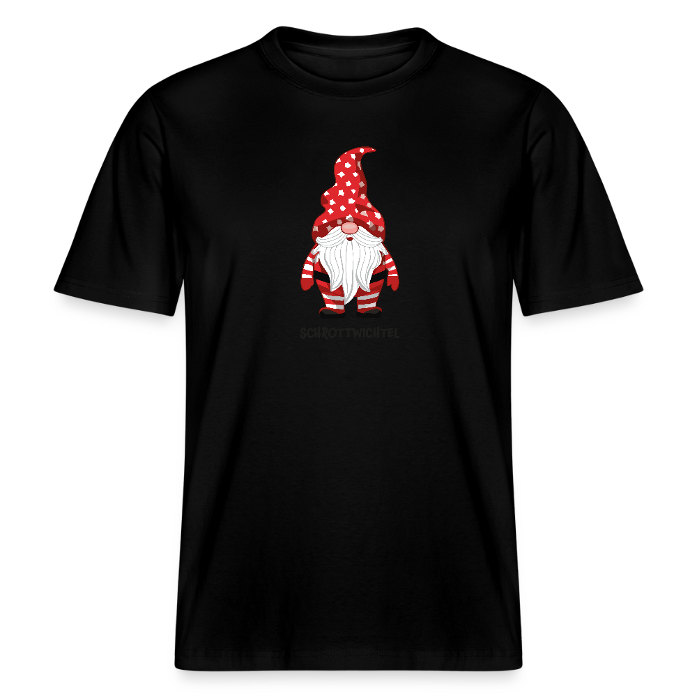 Unisex Bio-T-Shirt mit SCHROTTWICHTEL PRINT - Schwarz