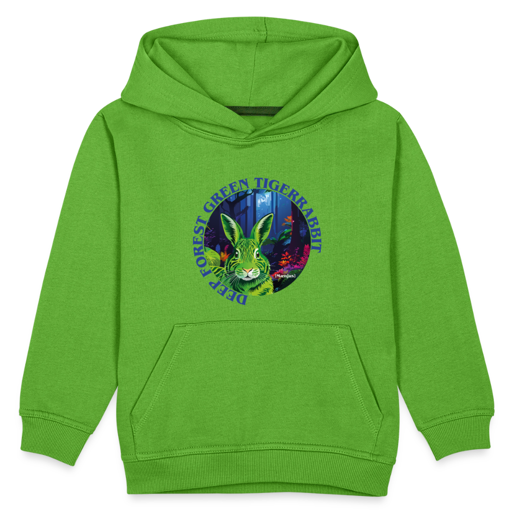 MNJS KIDS Premium Hoodie mit DEEP FOREST GREEN TIGERRABBIT PRINT - Hellgrün