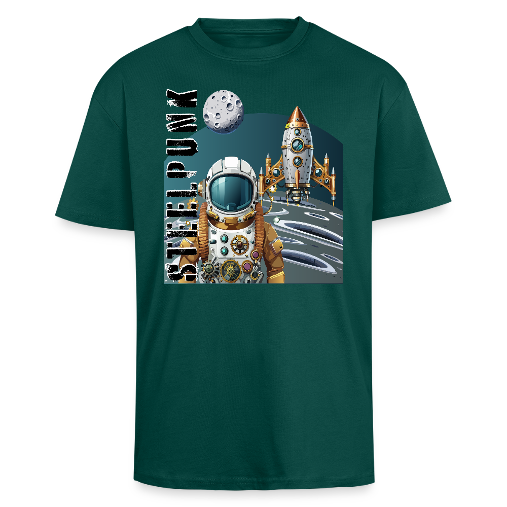 Heavy Oversize T-Shirt mit STEELPUNK PRINT - hunter Green