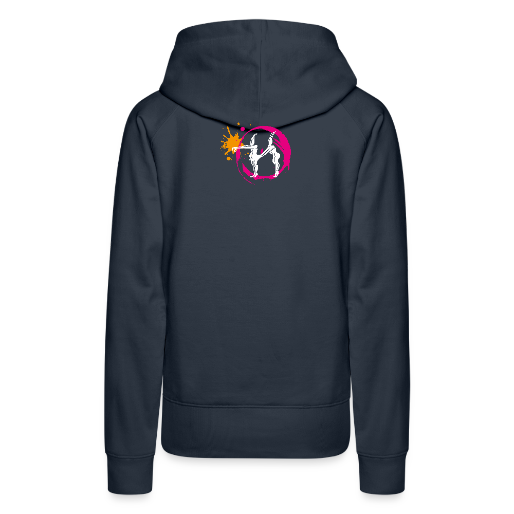 Frauen Premium Hoodie mit ES ESKALIERT EH PRINT - Navy