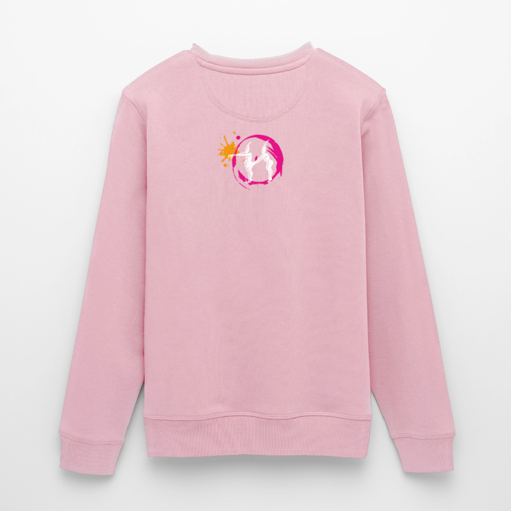 Unisex Bio-Sweatshirt mit ES ESKALIERT EH PRINT - Hellrosa