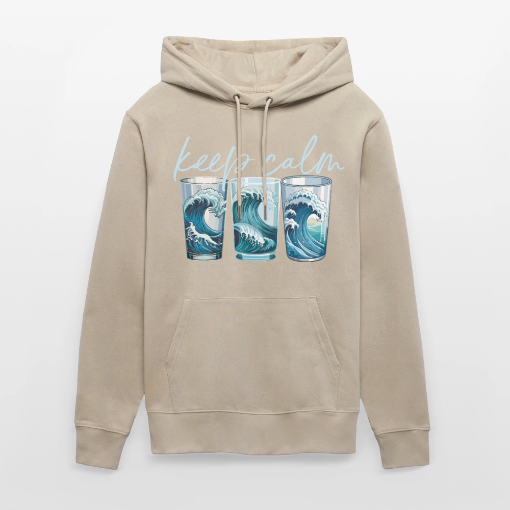 Unisex Bio-Hoodie mit KEEP CALM PRINT - Beige