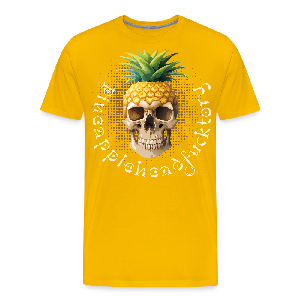 Männer Premium T-Shirt mit PINEAPPLEHEAD SKULL PRINT - Sonnengelb