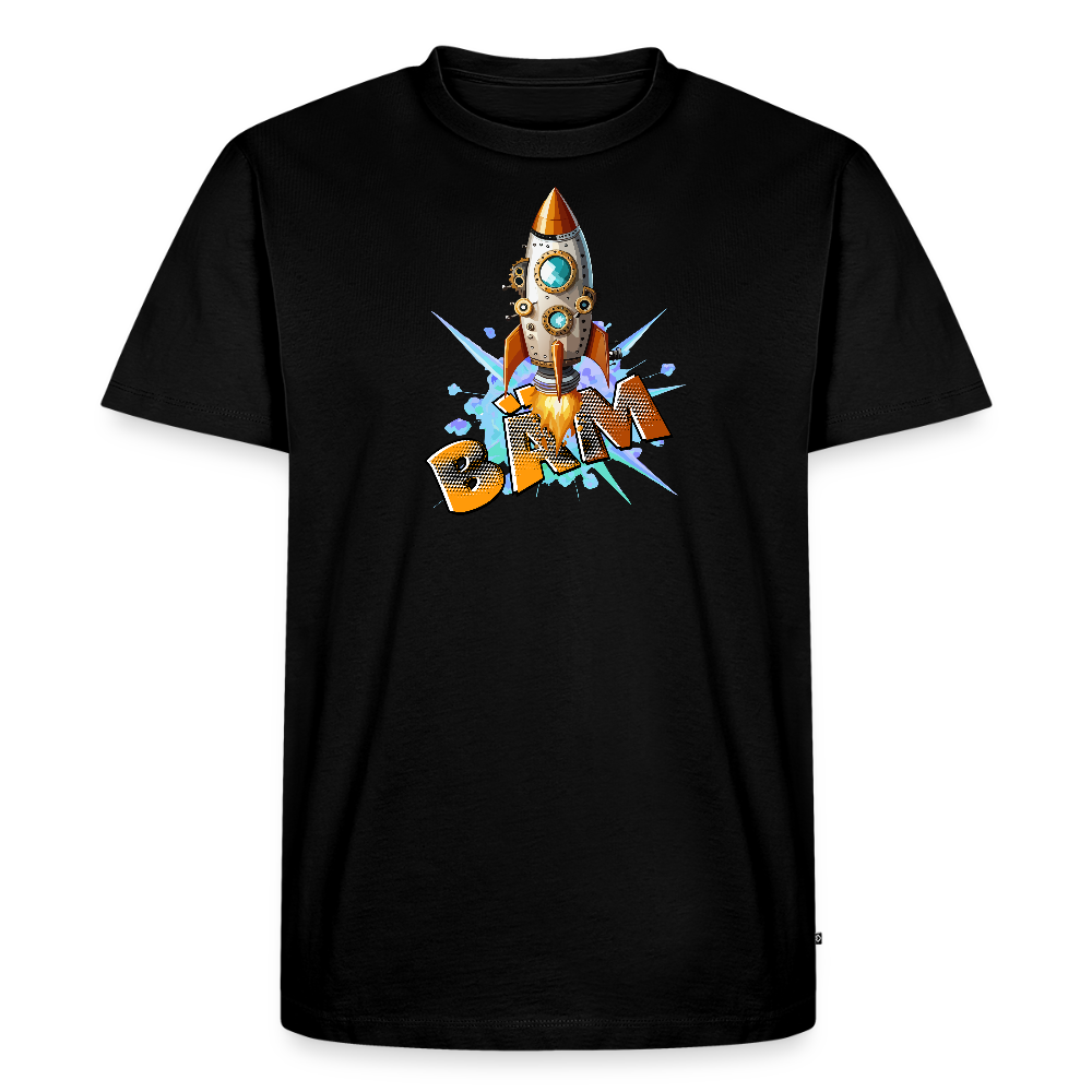 Männer Premium T-Shirt mit RAKETE PRINT - Schwarz