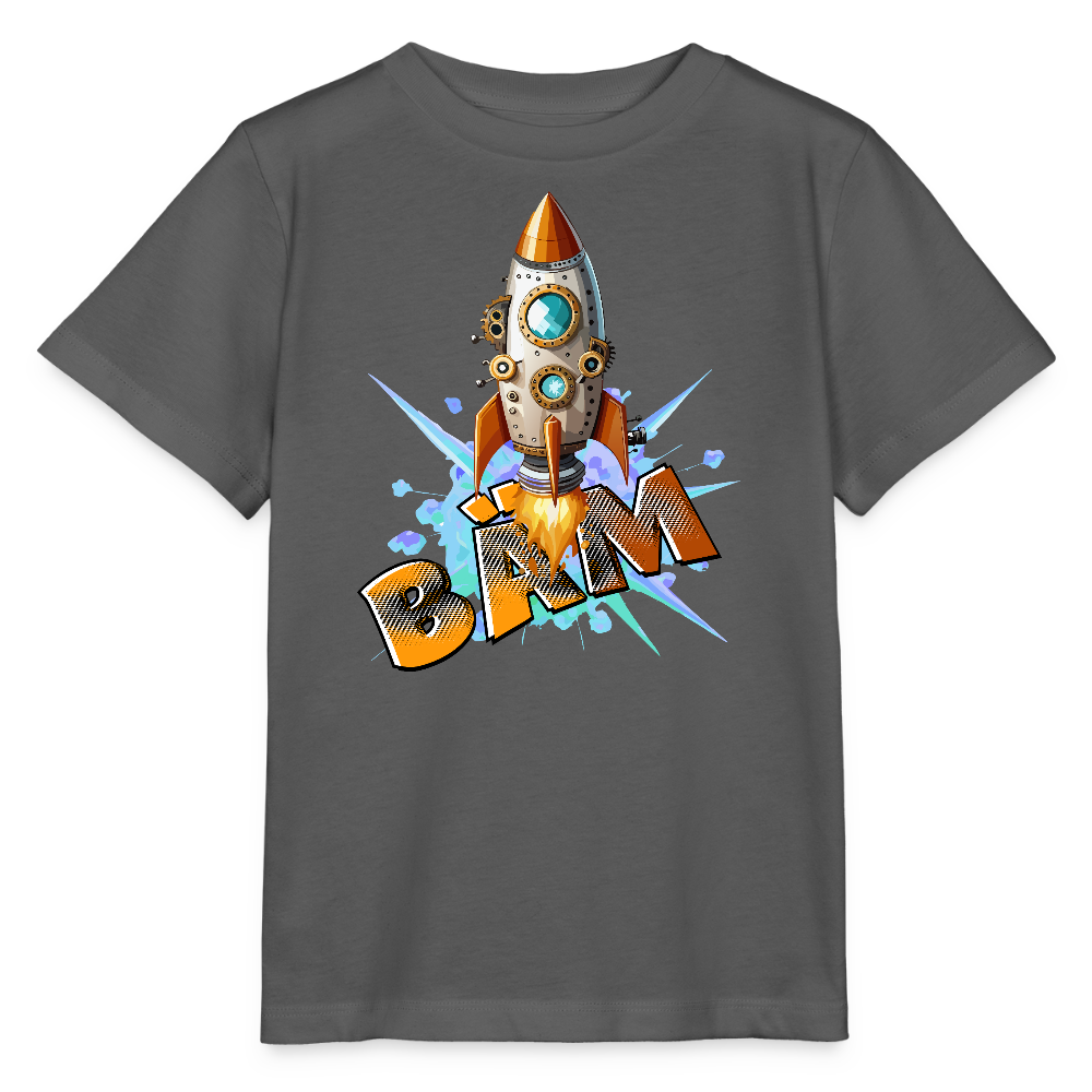 MNJS KIDS Bio T-Shirt mit BÄM PRINT - Anthrazit