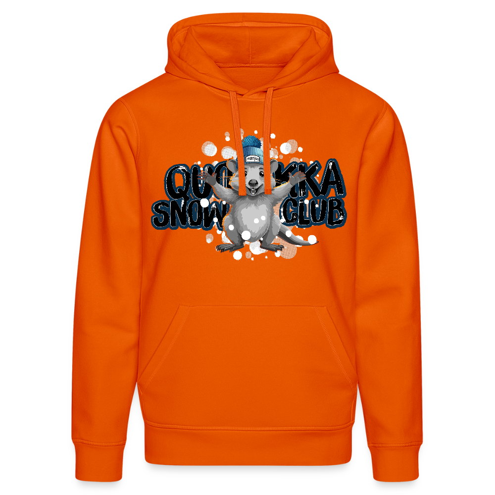 Unisex Bio-Hoodie mit QUOKKA SNOWCLUB PRINT - Tieforange
