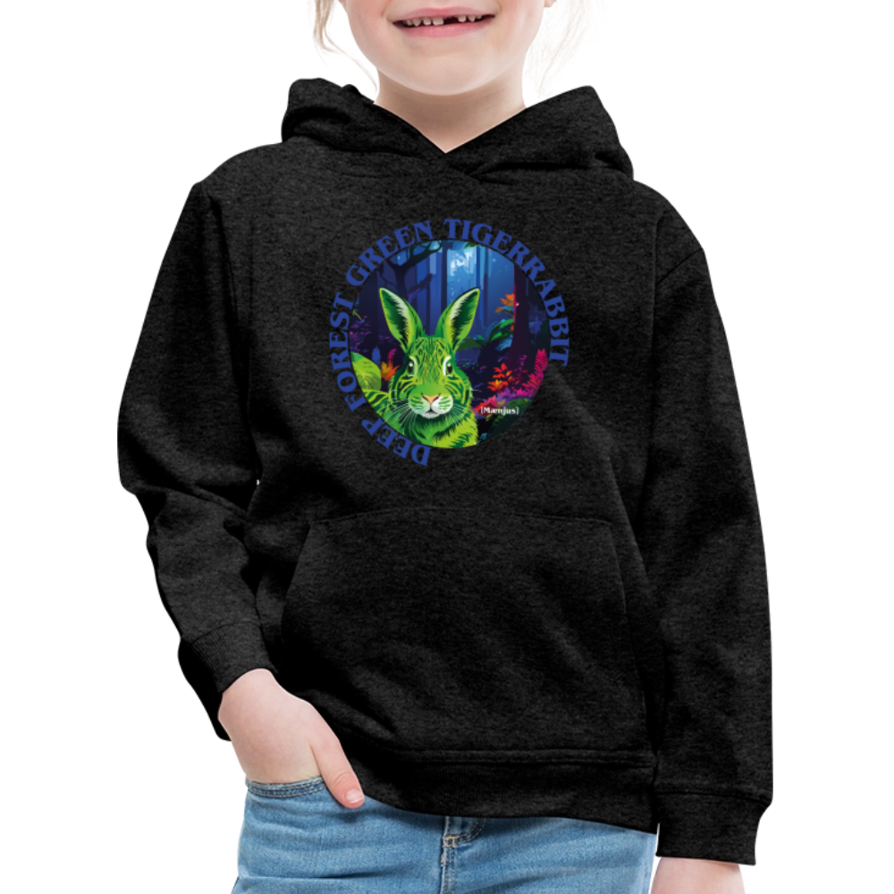 MNJS KIDS Premium Hoodie mit DEEP FOREST GREEN TIGERRABBIT PRINT - Anthrazit