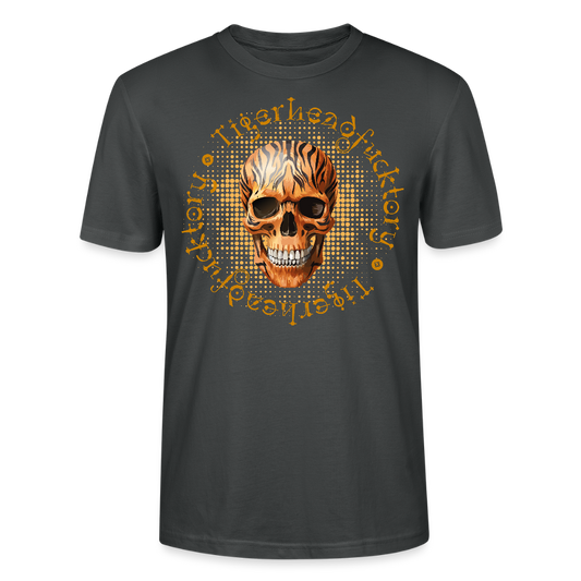 Unisex T-Shirt mit TIGERHEAD SKULL PRINT Vorderseite - Anthrazit