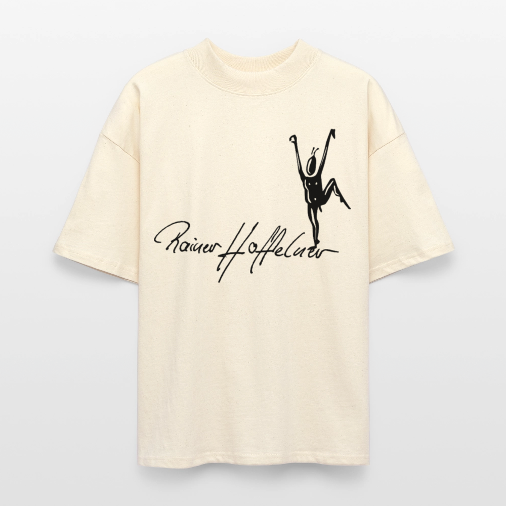 Oversized Unisex T-Shirt mit TUSCHEMÄNNCHEN PRINT - Weißgrau