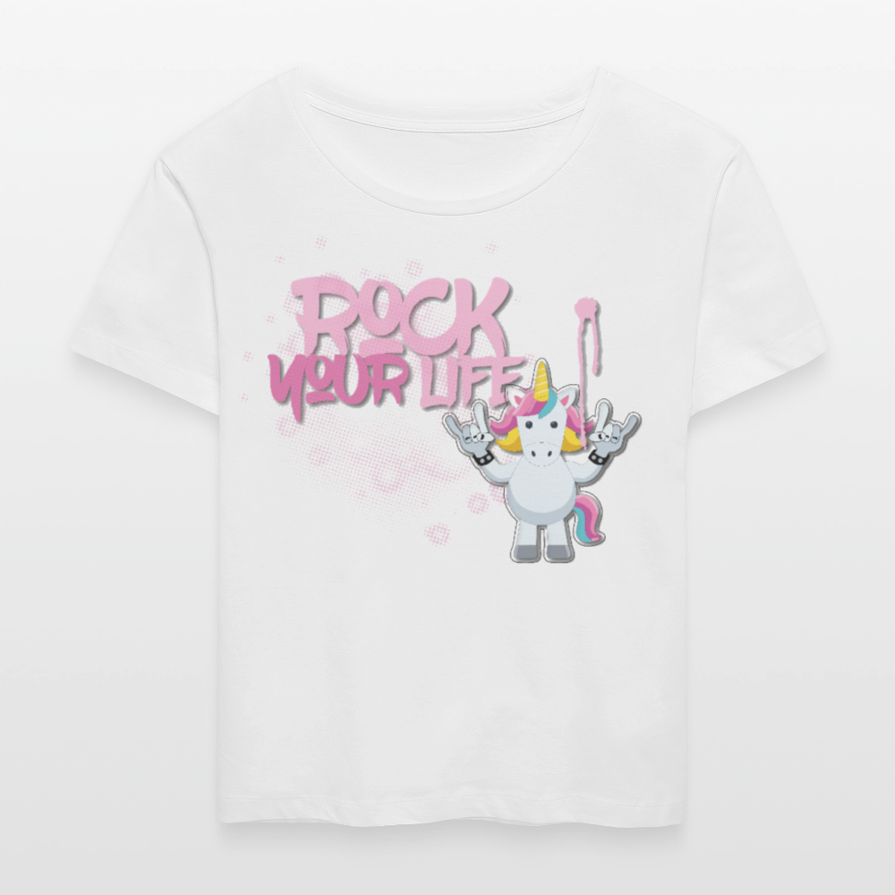 Frauen T-Shirt mit ROCK YOUR LIFE PRINT - Weiß