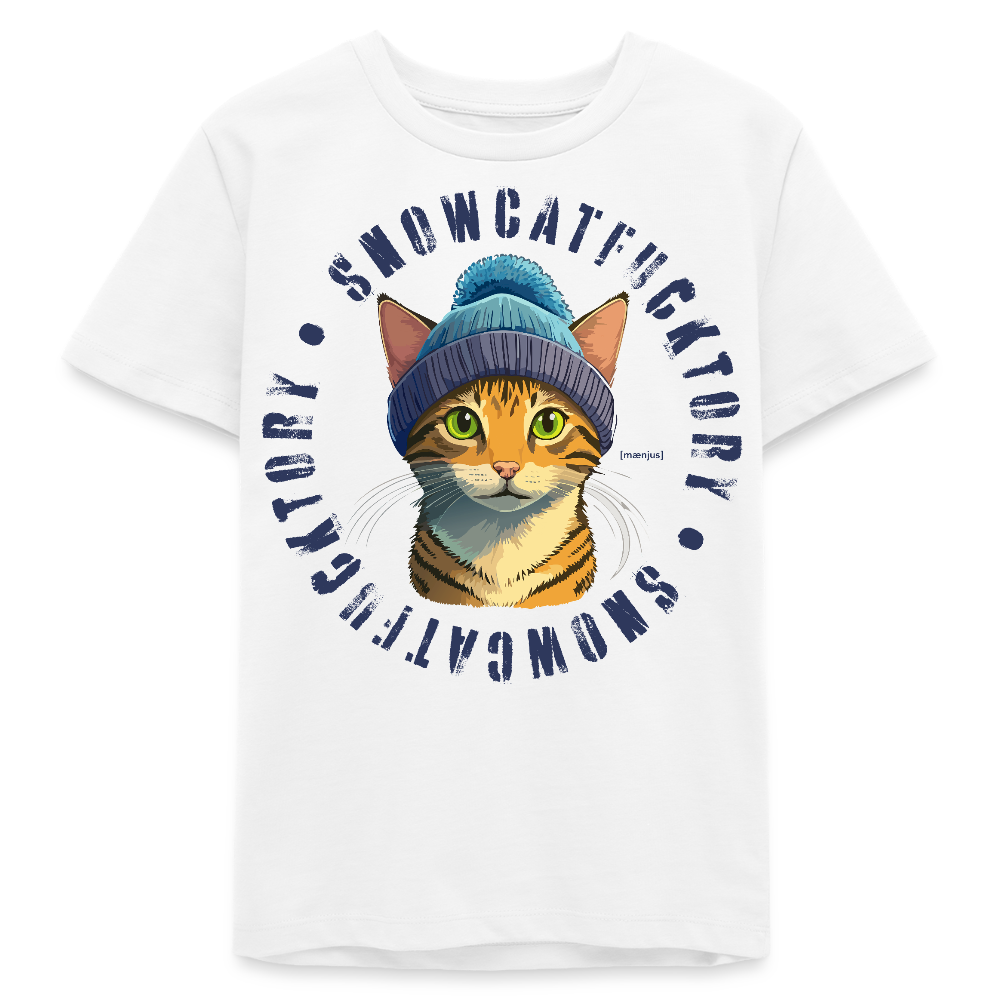 MNJS TEENS Bio T-Shirt mit SNOWCATFUCKTORY PRINT - Weiß