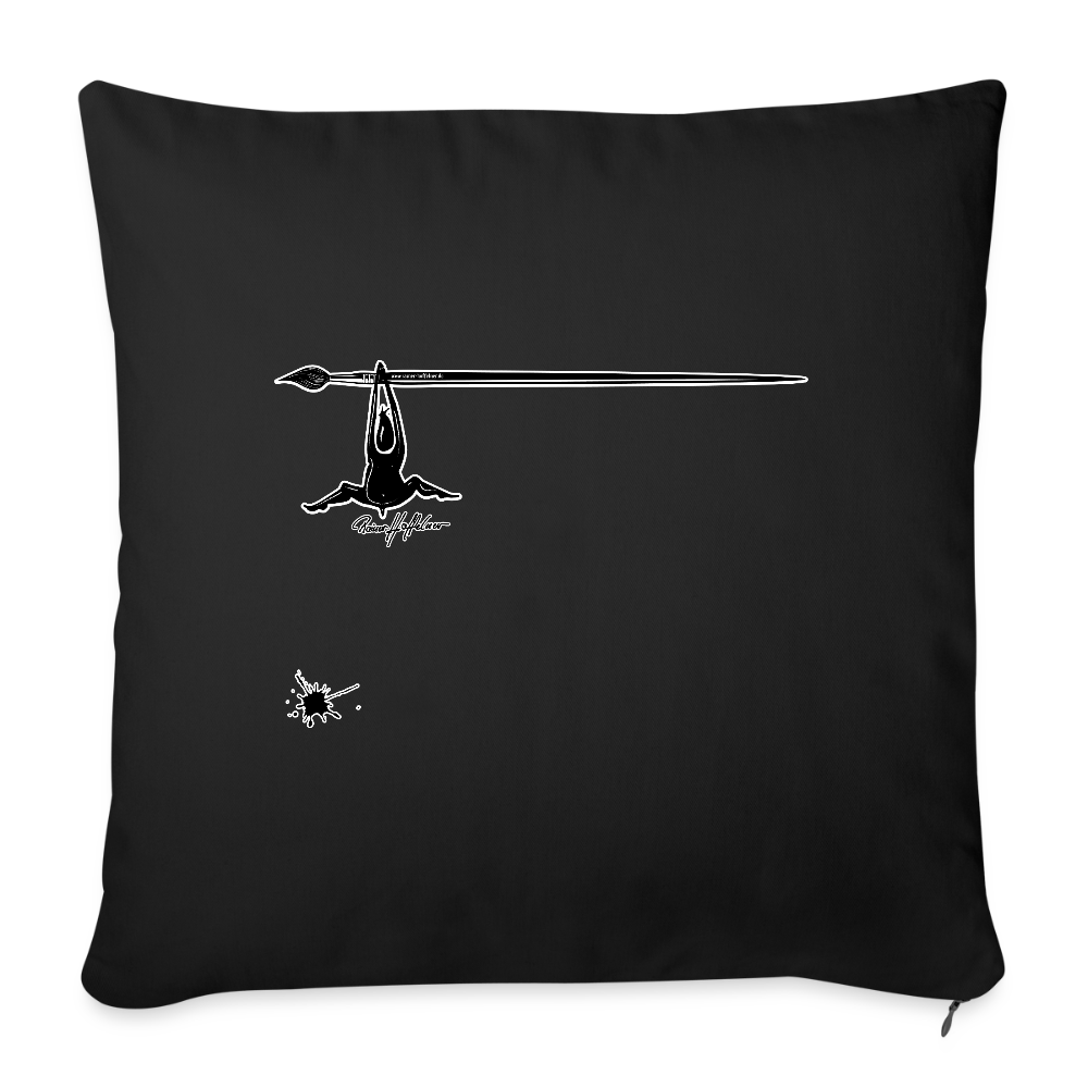 Sofakissenbezug 44 x 44 cm mit TUSCHEMÄNNCHN PRINT - Schwarz