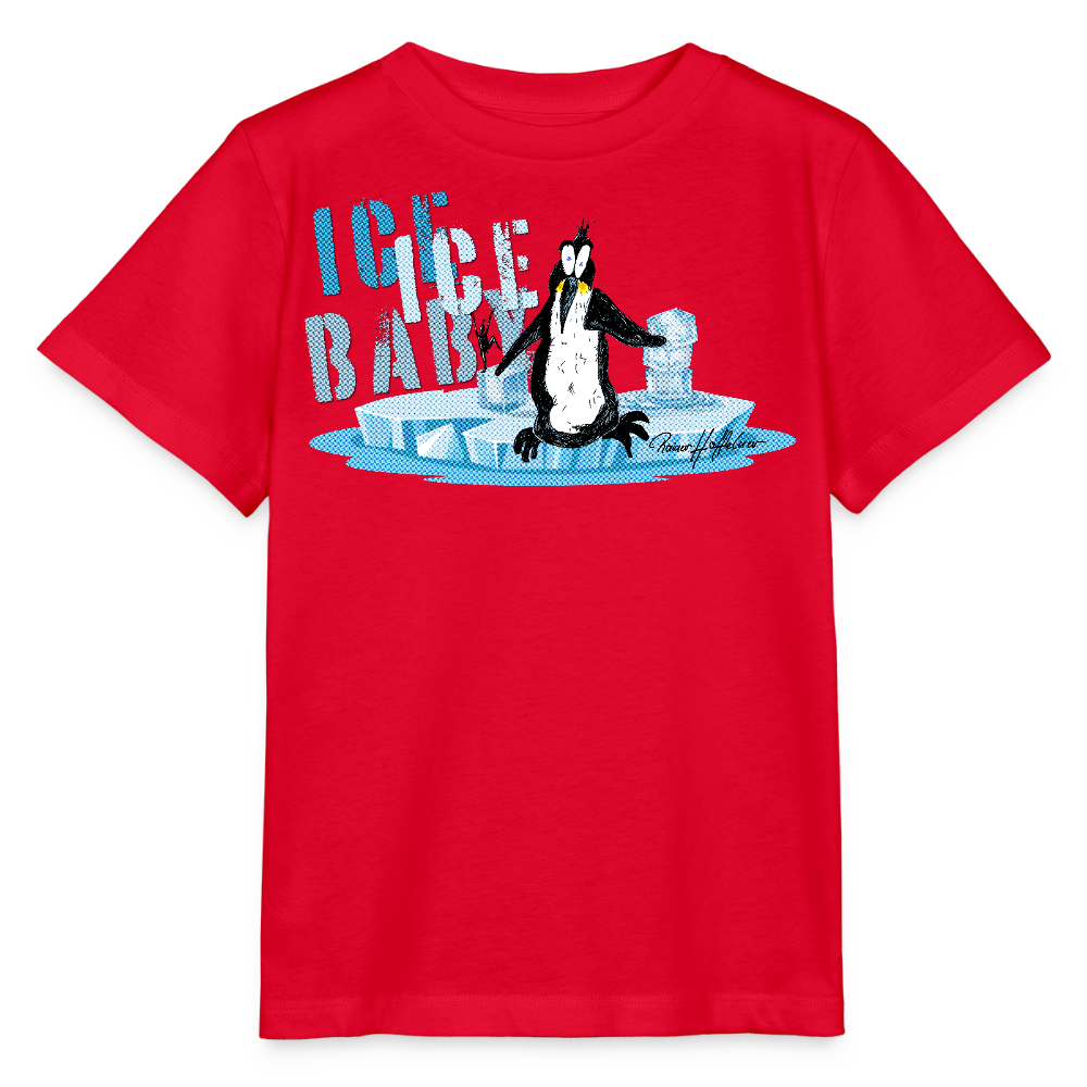 MNJS KIDS Bio T-Shirt mit ICE ICE BABY PRINT - Rot