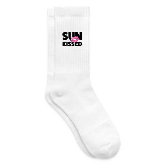 Tennissocken mit SUN KISSED Print - Weiß