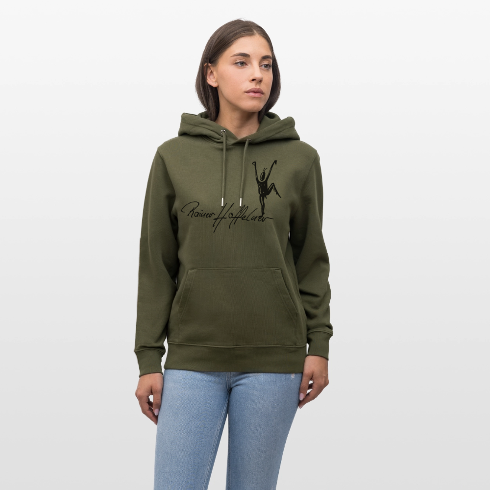 Unisex Bio-Hoodie mit TUSCHEMÄNNCHEN PRINT - Khaki Grün