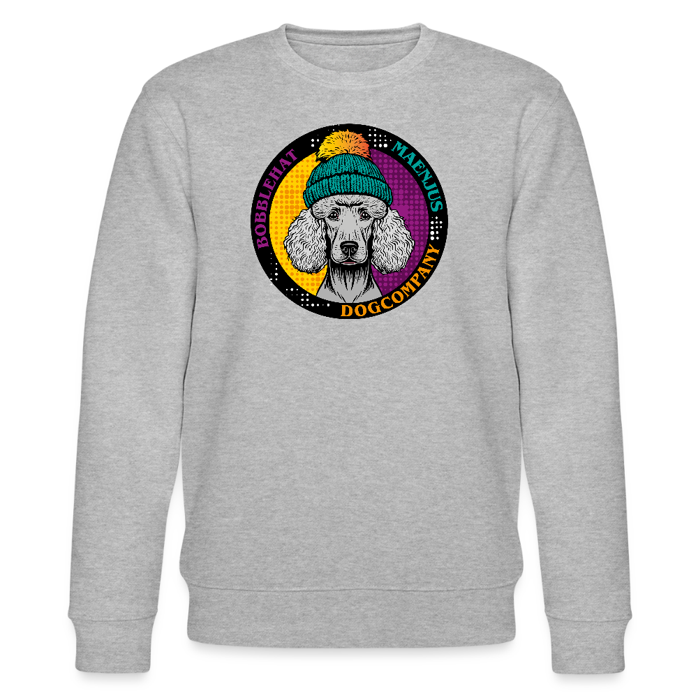 Unisex Bio-Sweatshirt mit BOBBLEHAT DOGCOMPANY PRINT - Grau meliert