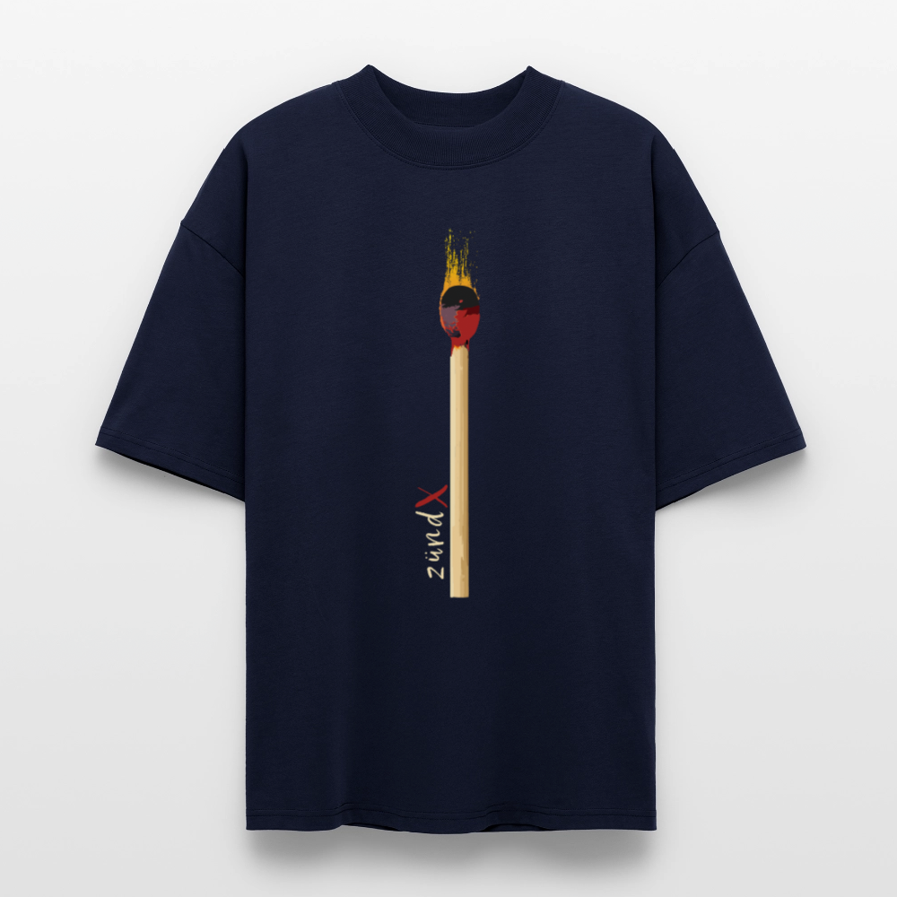 Oversized Unisex T-Shirt mit ZÜNDX PRINT - Navy
