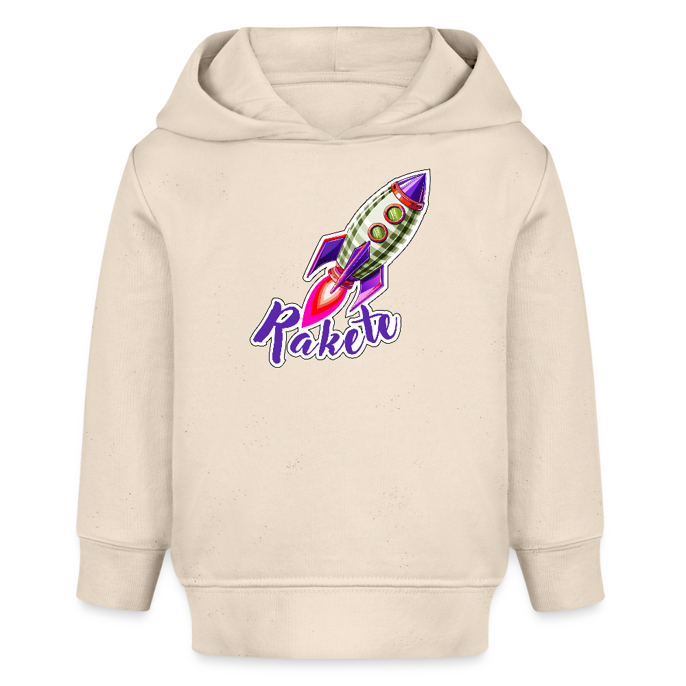 MNJS KIDS Bio Hoodie mit RAKETE PRINT - Weißgrau