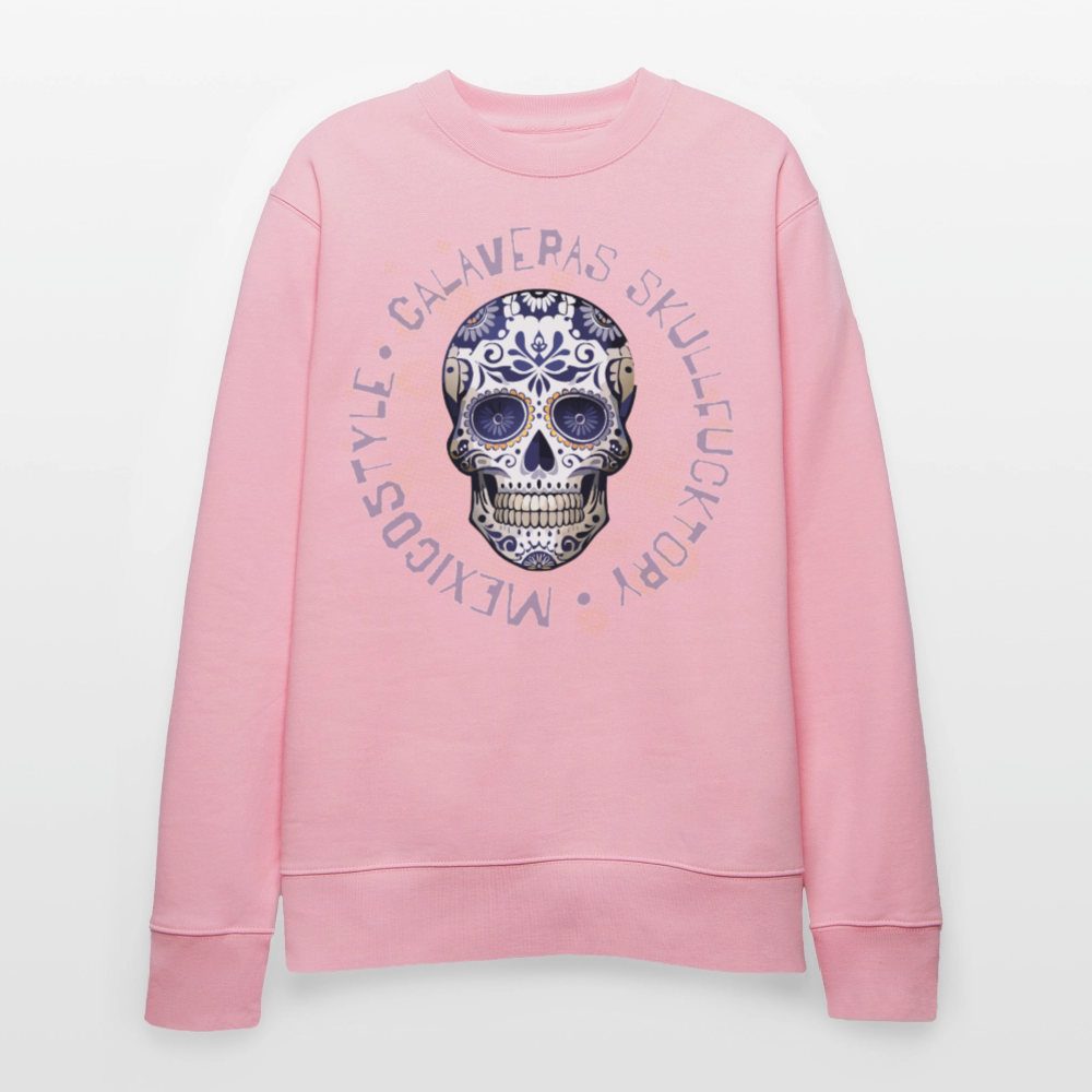 Unisex Bio-Sweatshirt mit CALAVERAS SKULL PRINT - Hellrosa