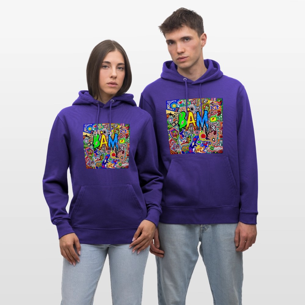 Unisex Bio-Hoodie mit BÄM PRINT - Purple Love