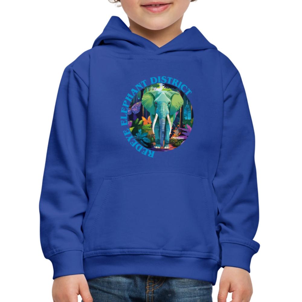 MNJS KIDS Premium Hoodie mit REDEYE ELEPHANT DISTRICT PRINT - Royalblau