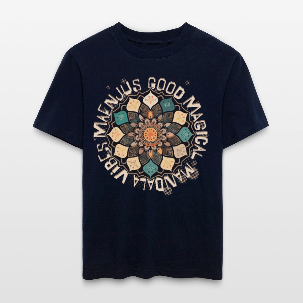 Unisex Bio-T-Shirt mit MANDALA VIBES PRINT - Navy