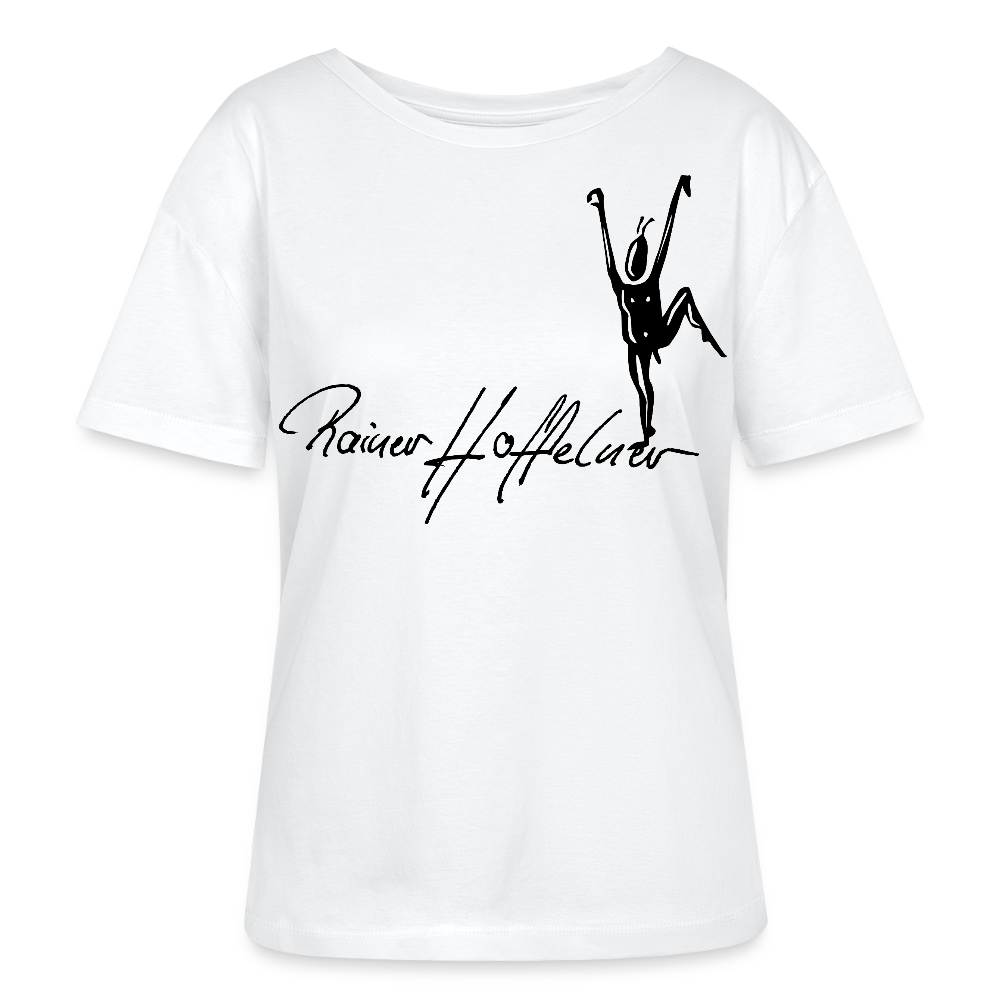 Frauen T-Shirt mit TUSCHEMÄNNCHEN PRINT - Weiß