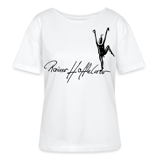 Frauen T-Shirt mit TUSCHEMÄNNCHEN PRINT - Weiß