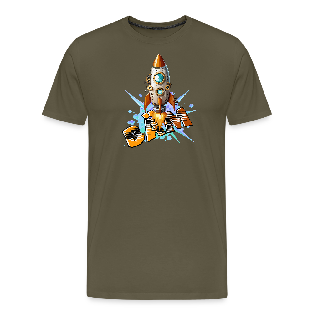 Männer Premium T-Shirt mit RAKETE PRINT - Khaki
