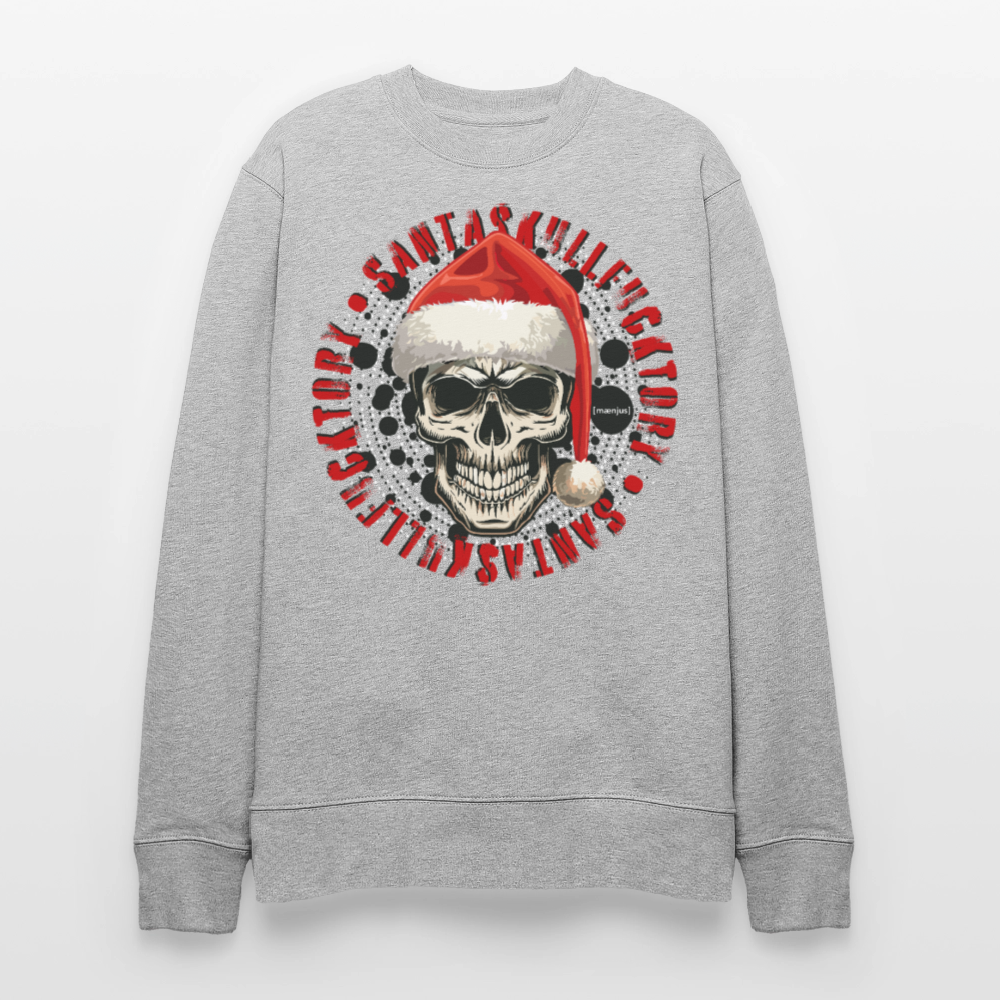 Unisex Bio-Sweatshirt mit SANTASKULL FUCKTORY PRINT - Grau meliert