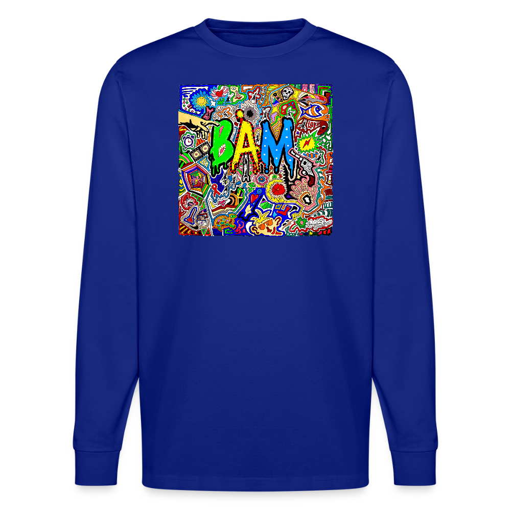 Unisex Bio-Langarmshirt mit BÄM PRINT - Königsblau