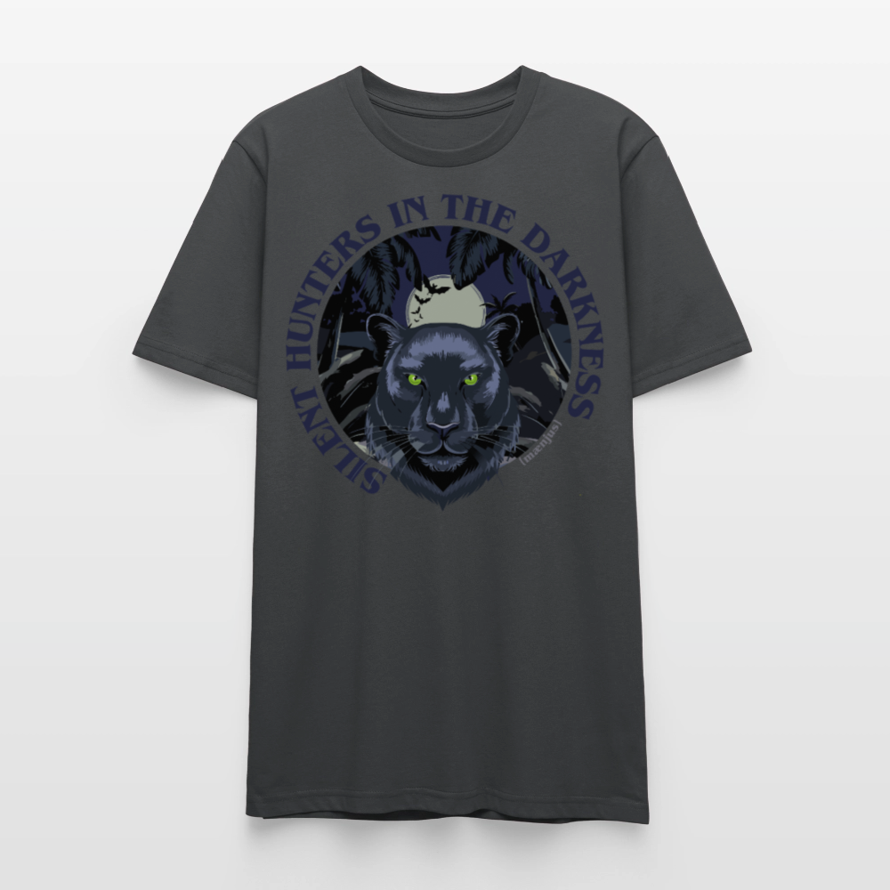 Unisex T-Shirt mit SILENT HUNTERS IN THE DARKNESS PRINT Vorderseite - Anthrazit