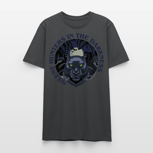 Unisex T-Shirt mit SILENT HUNTERS IN THE DARKNESS PRINT Vorderseite - Anthrazit