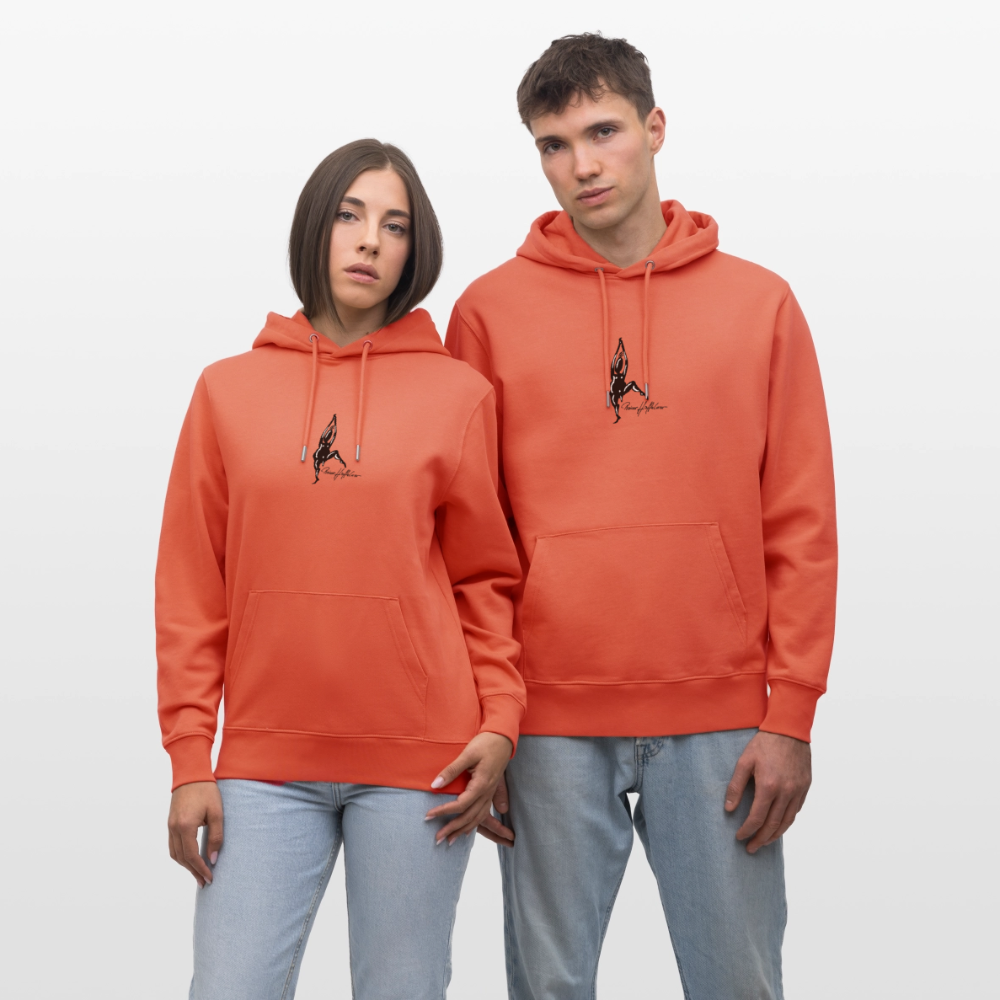 Unisex Bio-Hoodie mit TUSCHEMÄNNCHEN PRINT - Hellrot