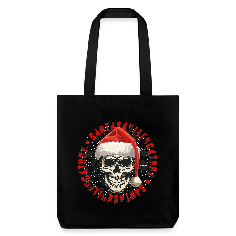 Recycelter Heavyweight Stoffbeutel mit SANTASKULL PRINT - Schwarz