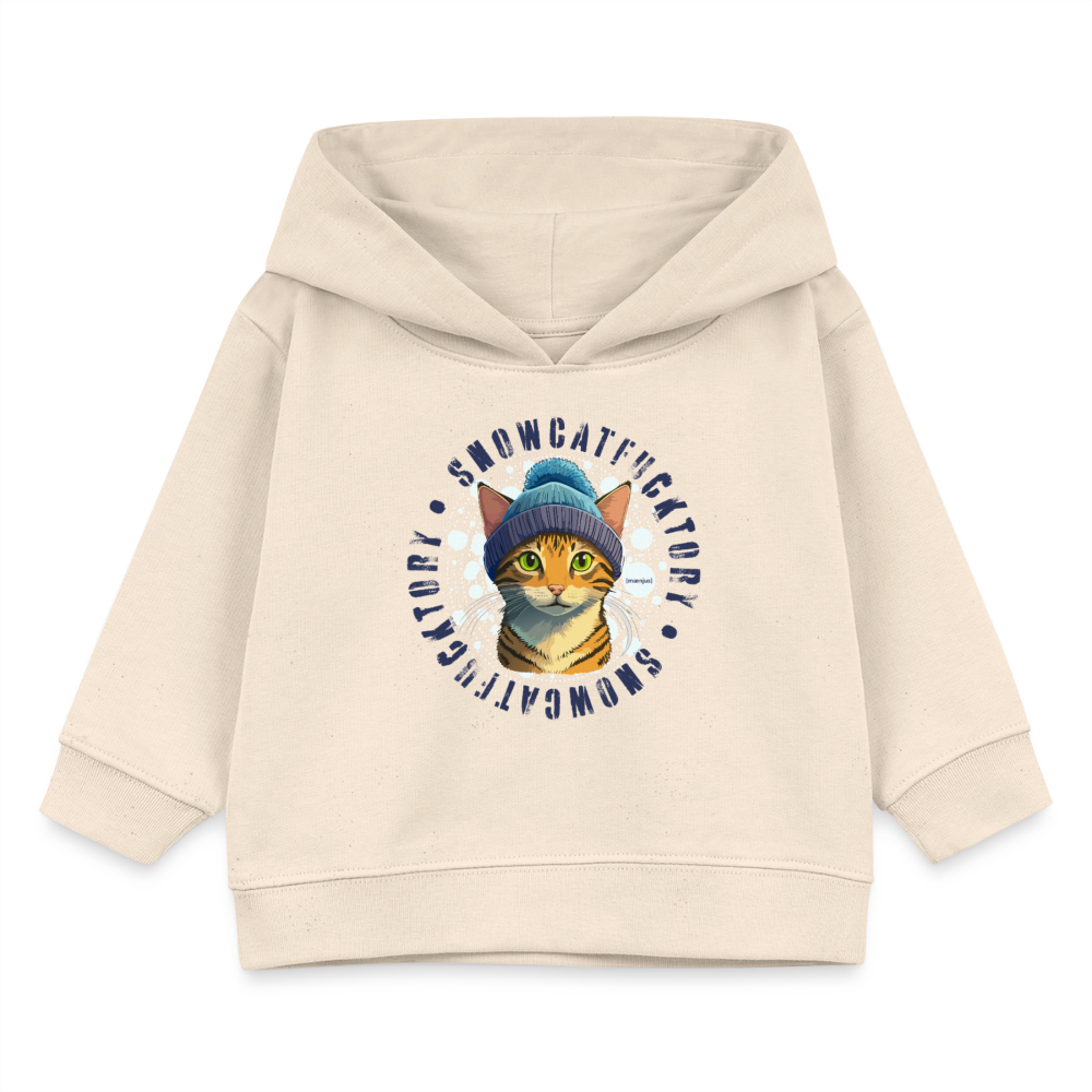 MNJS KIDS Bio Hoodie mit SNOWCATFUCKTORY PRINT - Weißgrau
