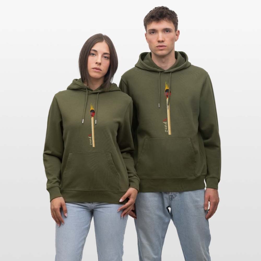 Unisex Hoodie mit zündX PRINT - Khaki Grün