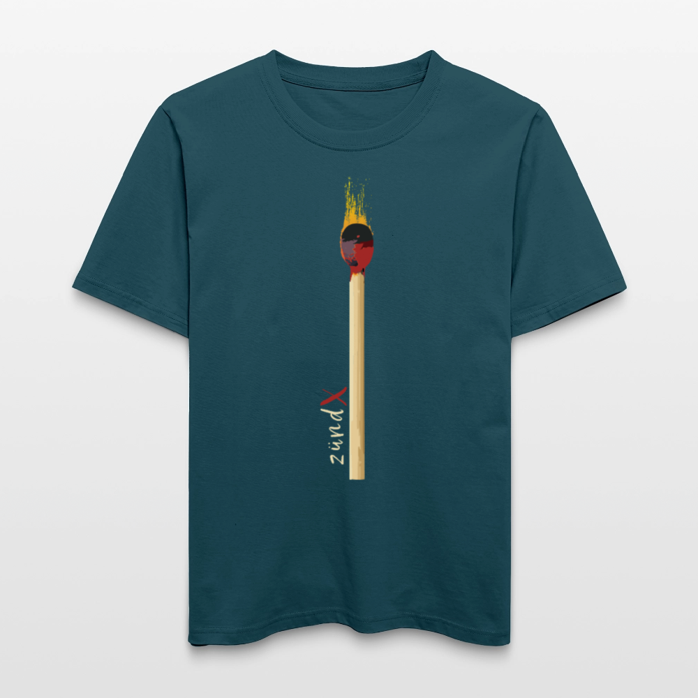 Unisex Bio-T-Shirt mit zündX PRINT - Dunkles Petrol