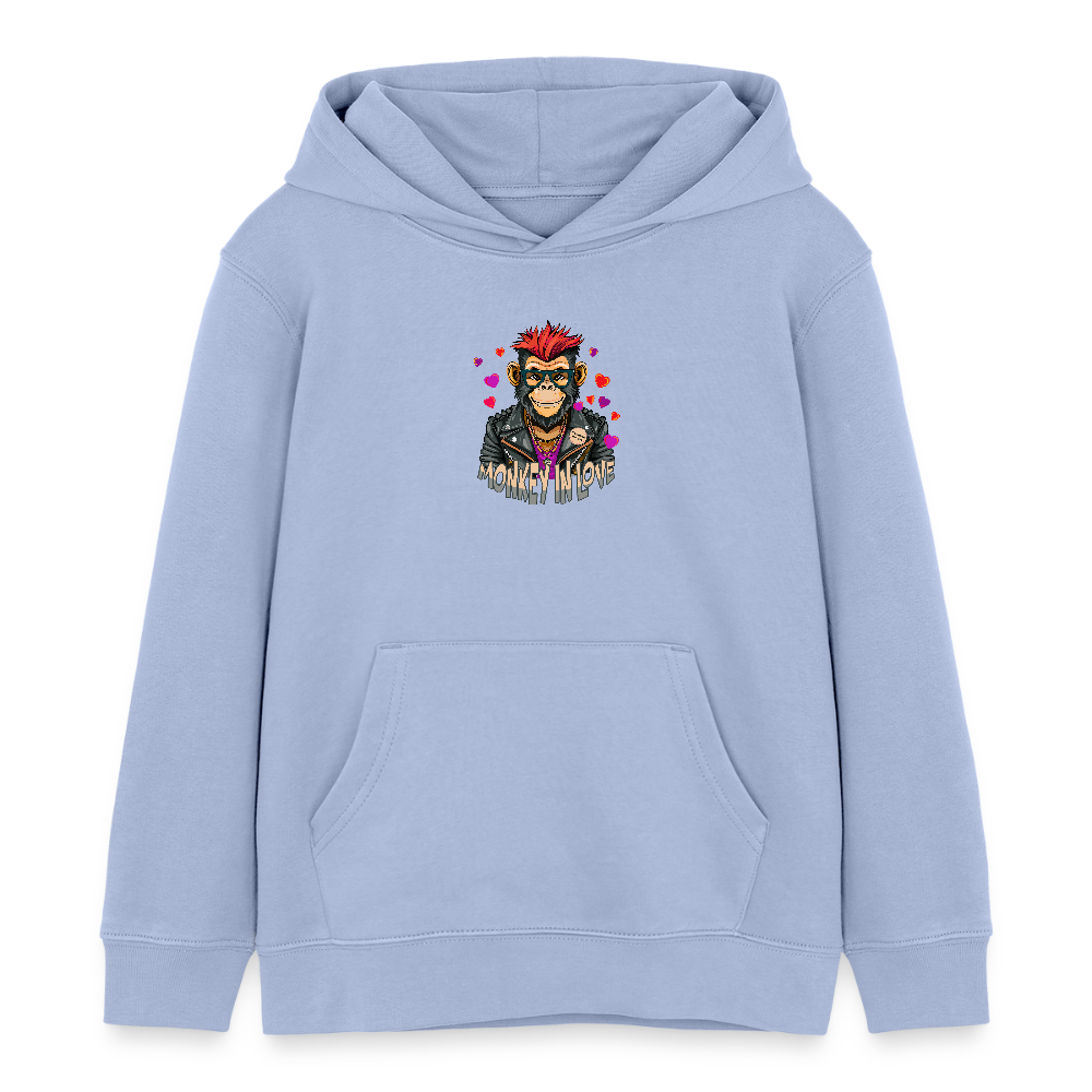 MNJS KIDS Bio-Hoodie mit MONKEY IN LOVE PRINT - Sky