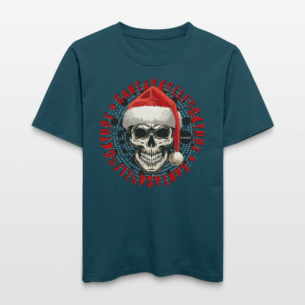Unisex Bio-T-Shirt mit SANTASKULL FUCKTORY PRINT - Dunkles Petrol